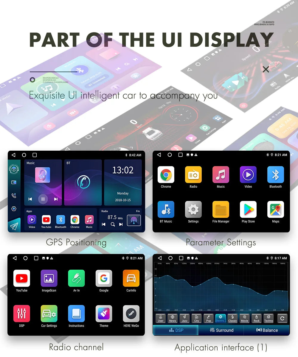 7"/9"/10" Android Car Radio with CarPlay GPS & Multimedia Player for Nissan Hyundai Tesla Style