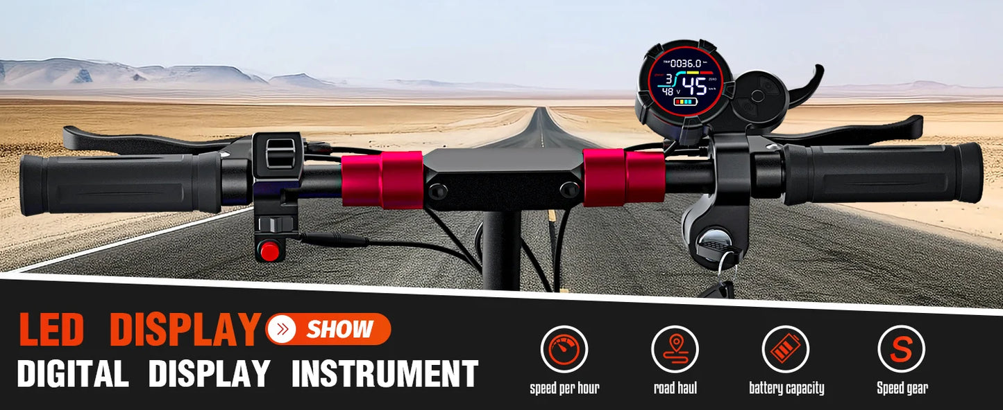 EScooter J11MAX Foldable Waterproof Adult Electric Scooter 11 Inch Off Road Tires 48V 1200W 18Ah