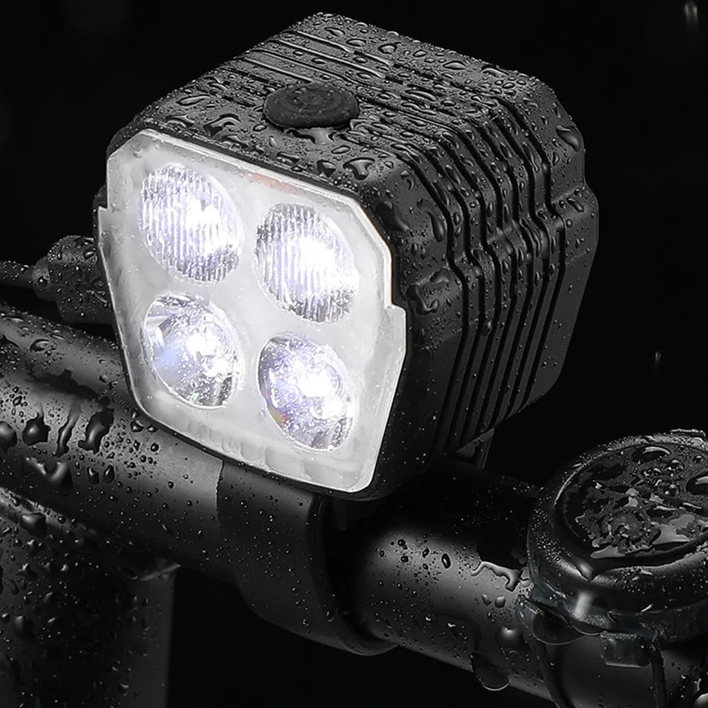 LED Bike Front Light USB Charging with Horn 7 Modes for Night Riding