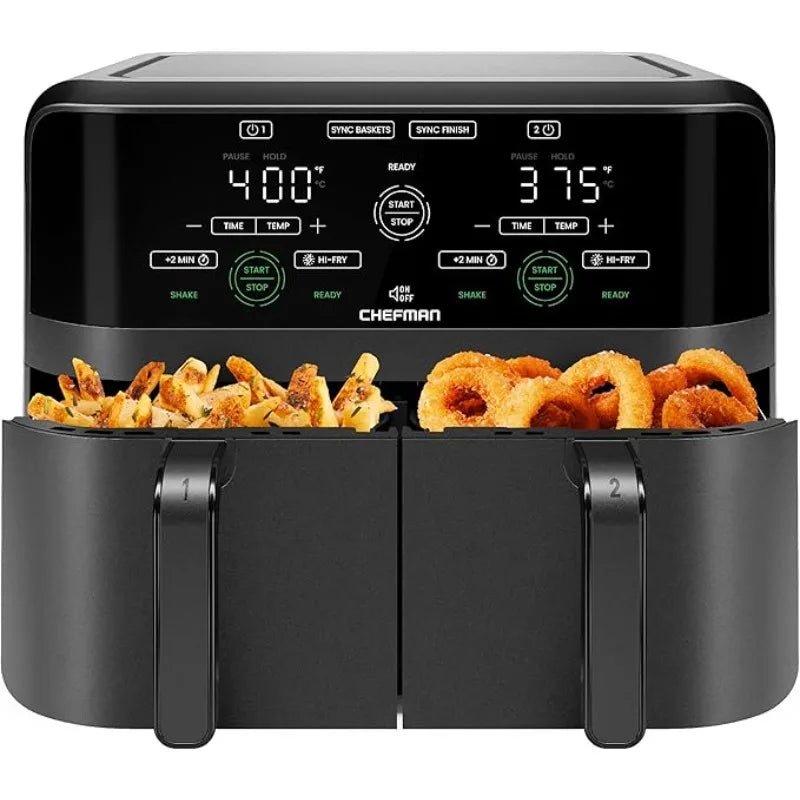 Chefman 6 or 9 Quart Dual Basket Air Fryer Digital Touchscreen