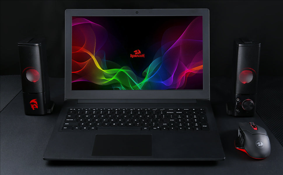 Redragon GS550 Gaming Speakers 2.0 Desktop Sound Bar with Bass and Red Backlight