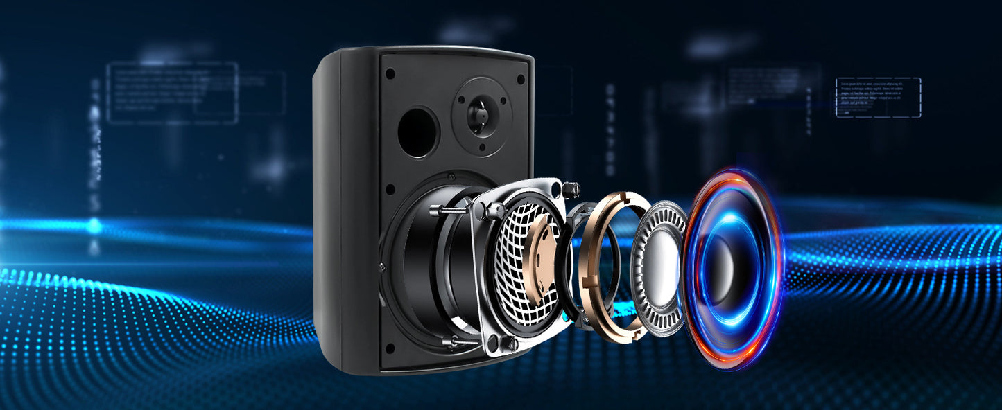 Herdio 800W 6.5in Outdoor Waterproof Wall Mount Speakers 4 Pack
A