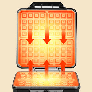 4-Slice Belgian Waffle Maker with 3 Browning Levels Nonstick Plates