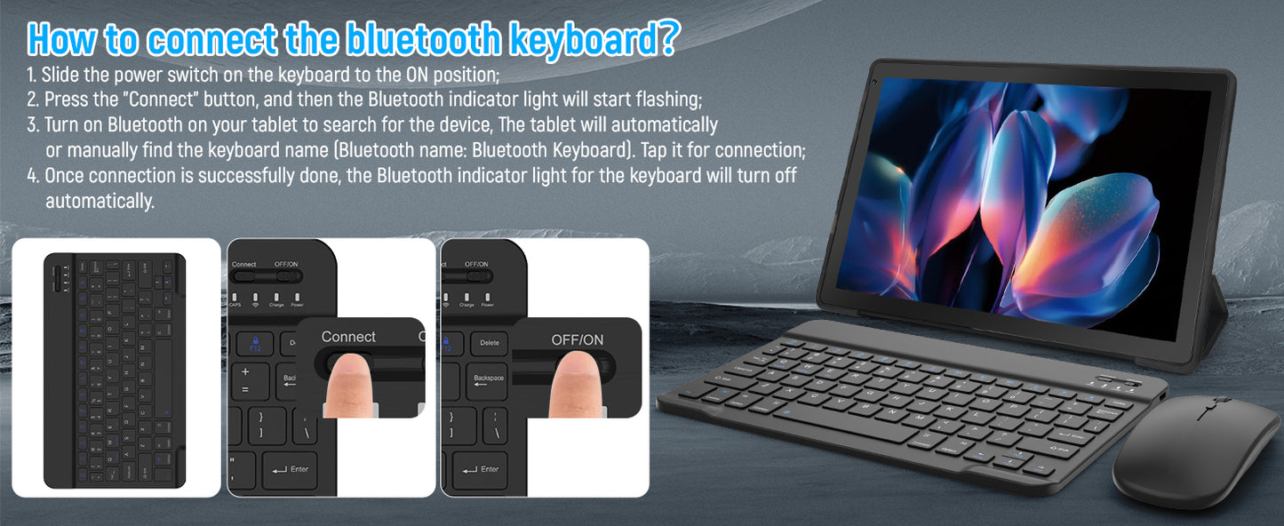 10 Inch Android 14 Tablet A523 Octa Core with 8GB RAM 64GB ROM 5000mAh  Includes Keyboard and Mouse