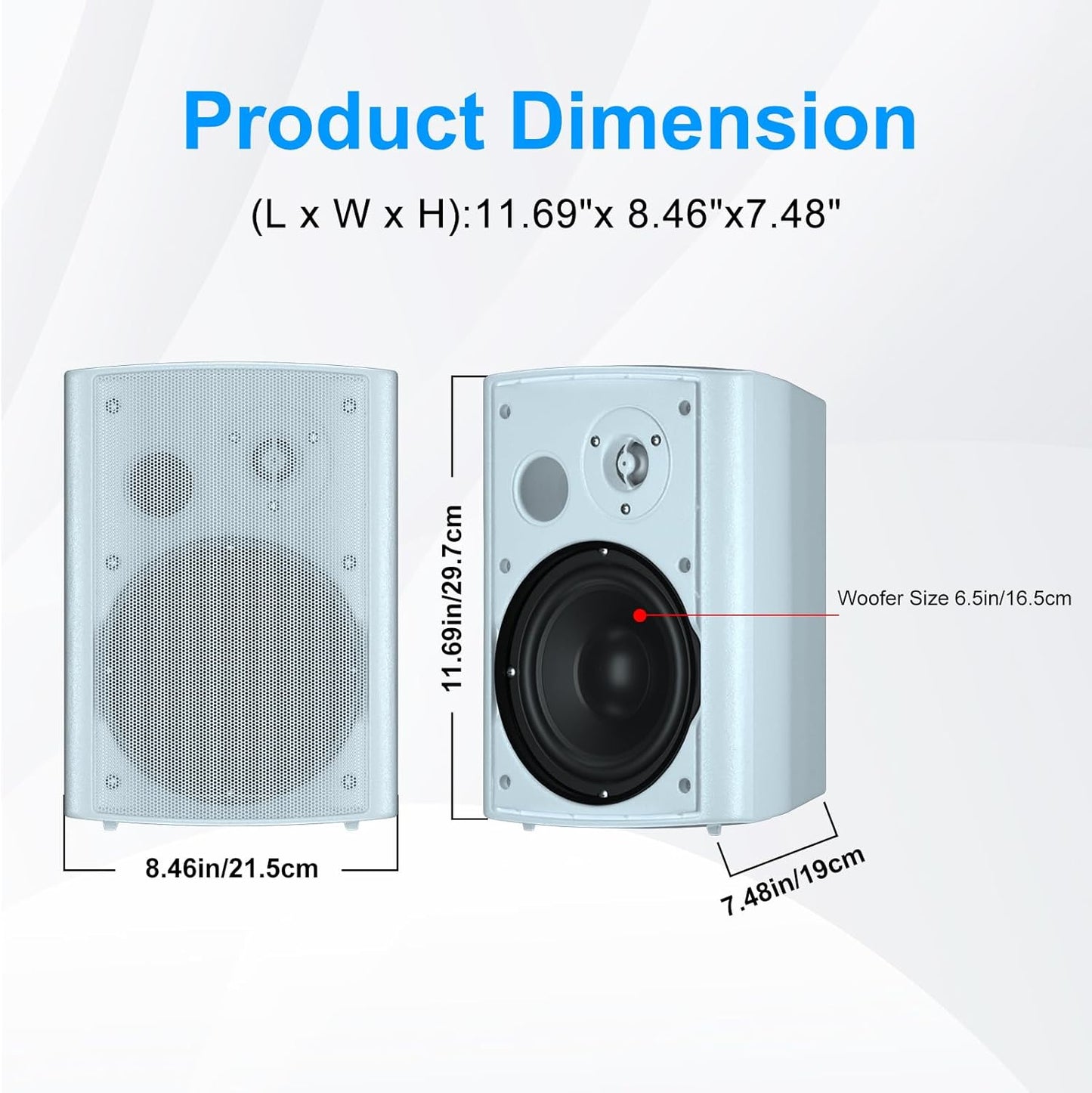 Herdio 800W 6.5in Outdoor Waterproof Wall Mount Speakers 4 Pack


A