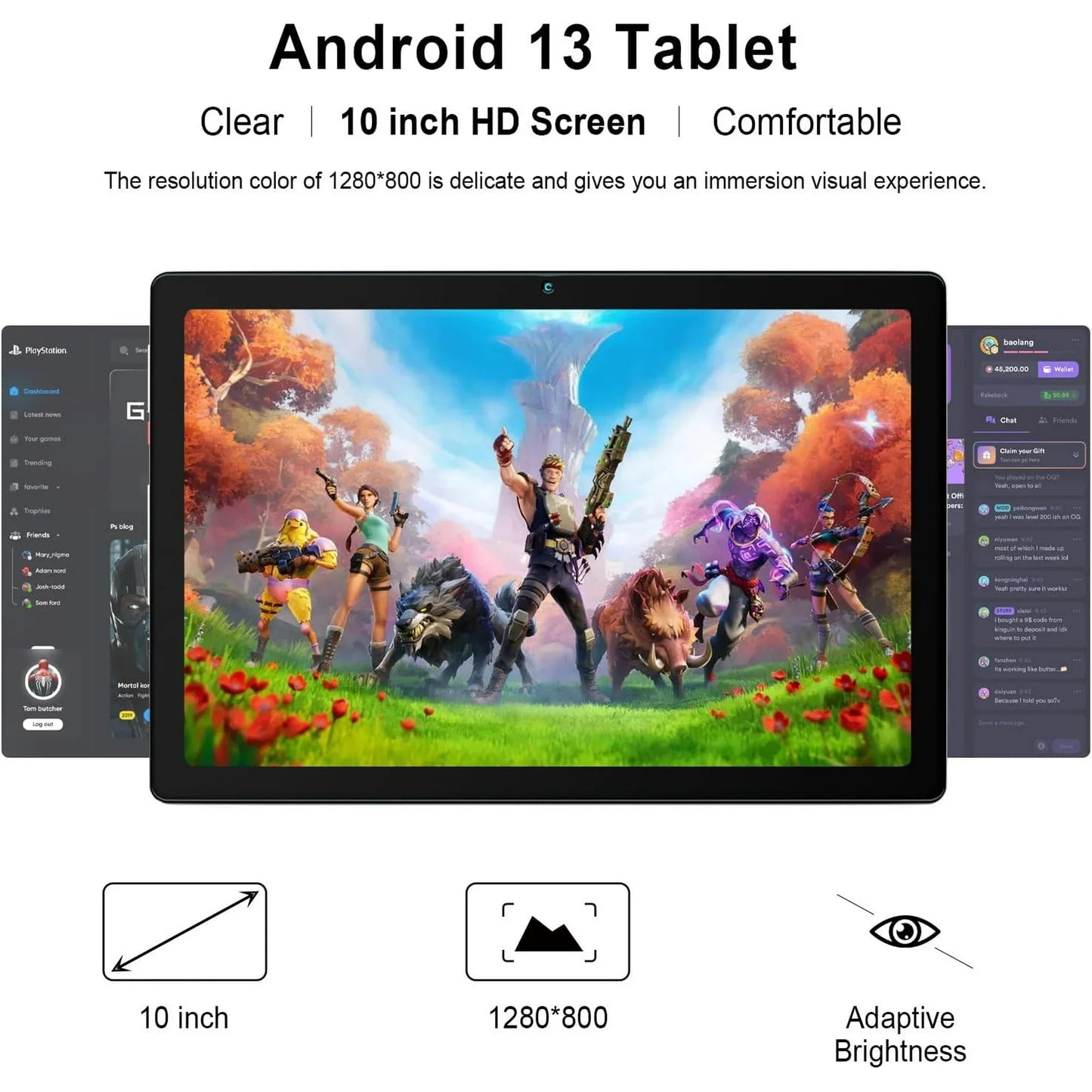 BESTSKI 10.1 Inch Tablet 6GB RAM 64GB ROM 128GB Expandable 5000mAh Dual Camera (Silver)