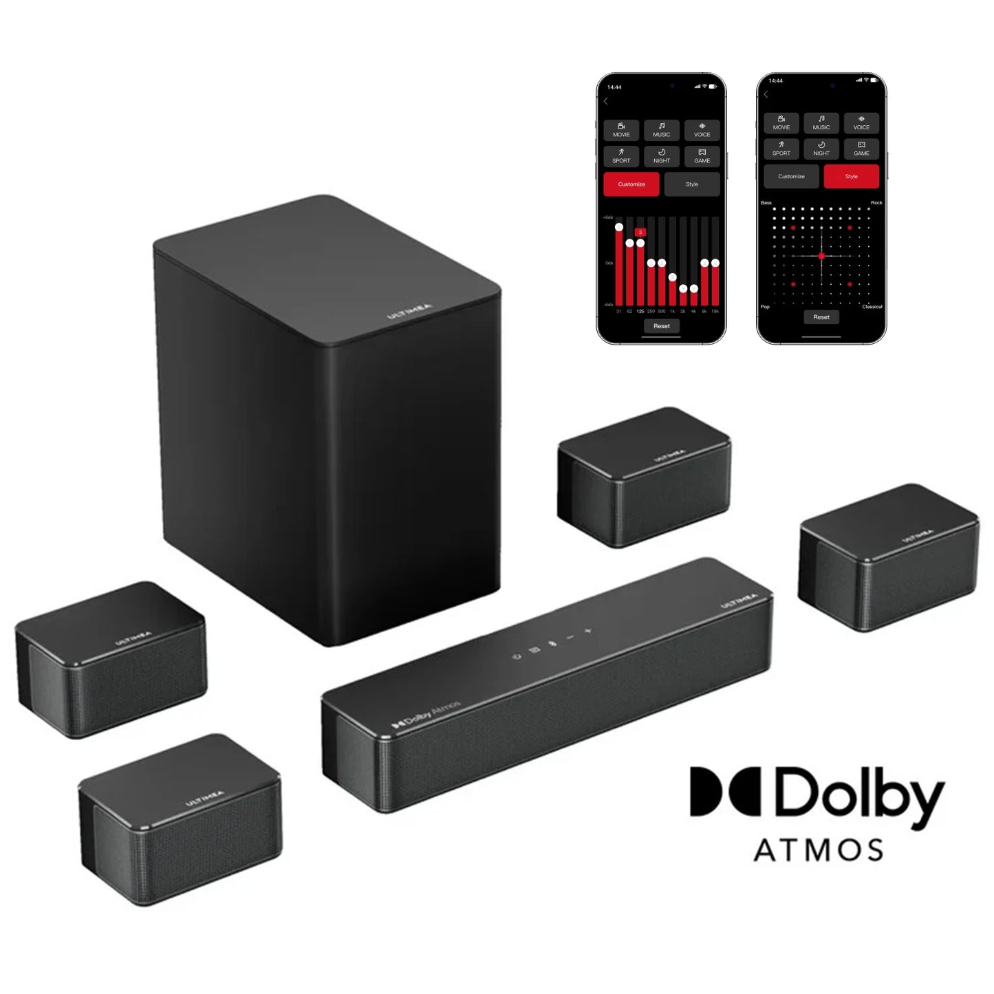 ULTIMEA 460W 7.1ch Soundbar with Dolby Atmos and Wireless Subwoofer