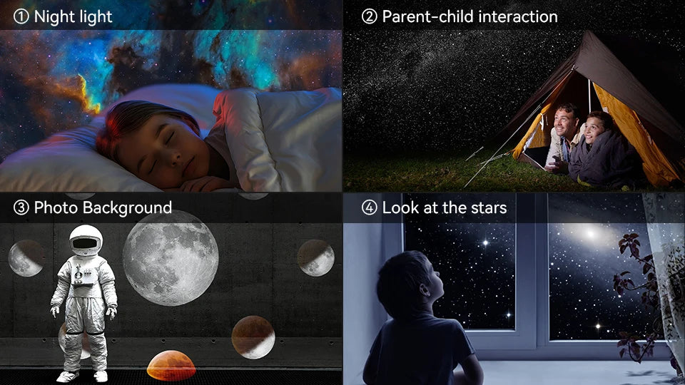 Galaxy Star Projector Night Light 360 Rotate Lamp