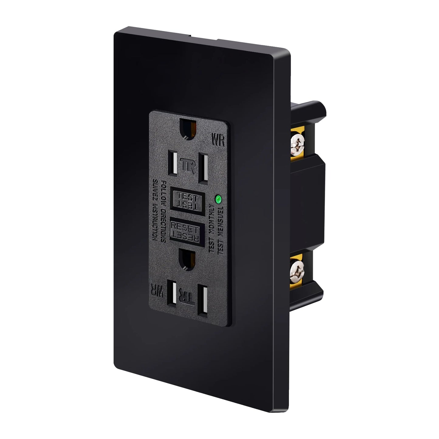 GFCI Outlet 15A 125V Black Tamper Resistant with LED