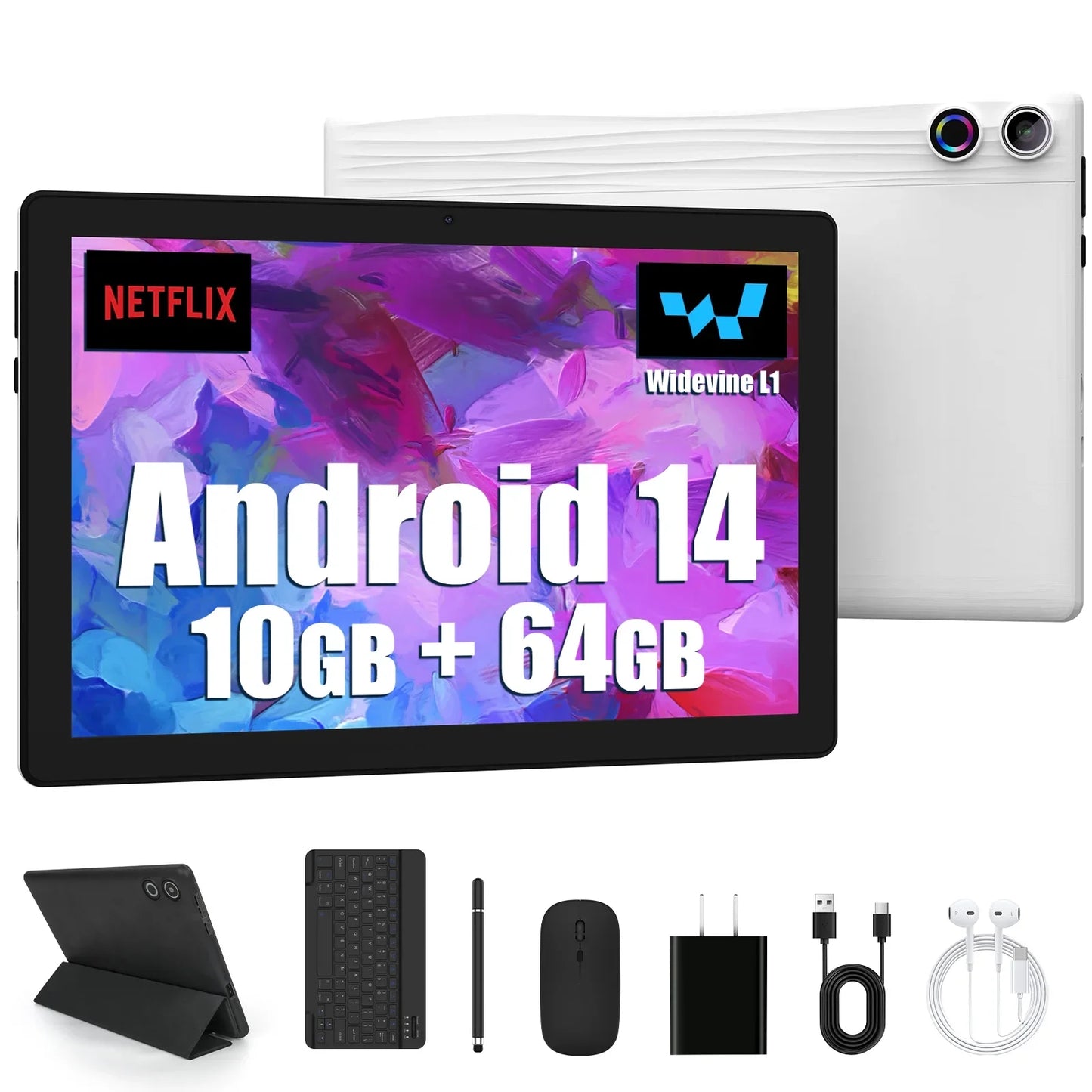 10 Inch Android 14 Tablet A523 Octa Core with 8GB RAM 64GB ROM 5000mAh  Includes Keyboard and Mouse