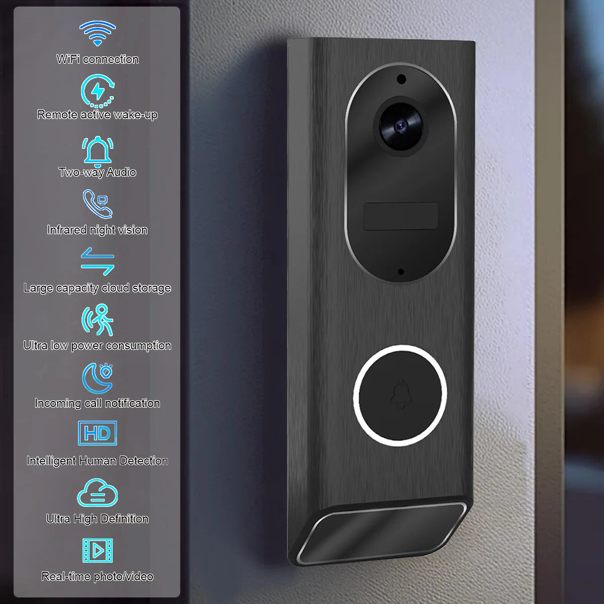 S7 1080P Wireless Video Doorbell Camera WiFi Smart Home Security IP66