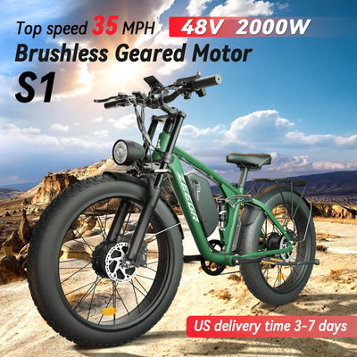 Zeegr S1 Electric Mountain Bike Dual Motor Full Suspension 35MPH Speed 80 Mile Range Off Road
