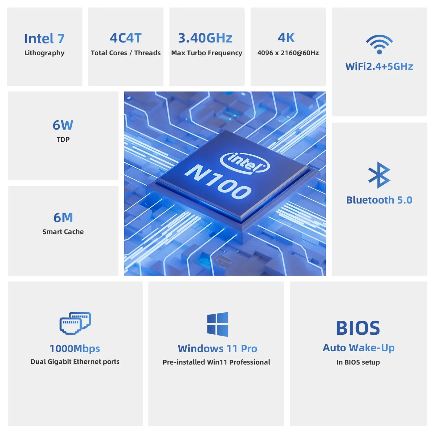 DreamQuest Mini PC Windows 11 Intel N100 16GB RAM 512GB SSD