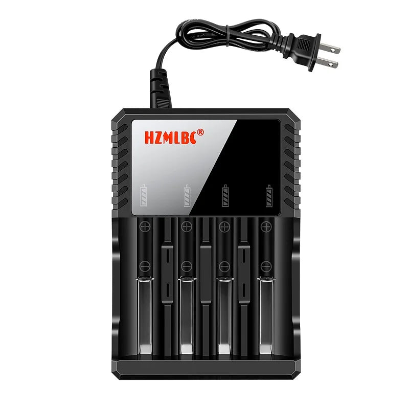 4 Slot 18650 Fast Battery Charger for 3.7V Lithium-Ion NiMH Rechargeable Batteries