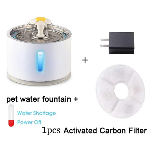 Automatic Cat Water Fountain 2.4L with LED Window