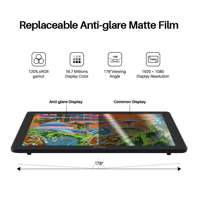 HUION Kamvas 22 21.5-Inch Pen Display Monitor with 120% sRGB Support