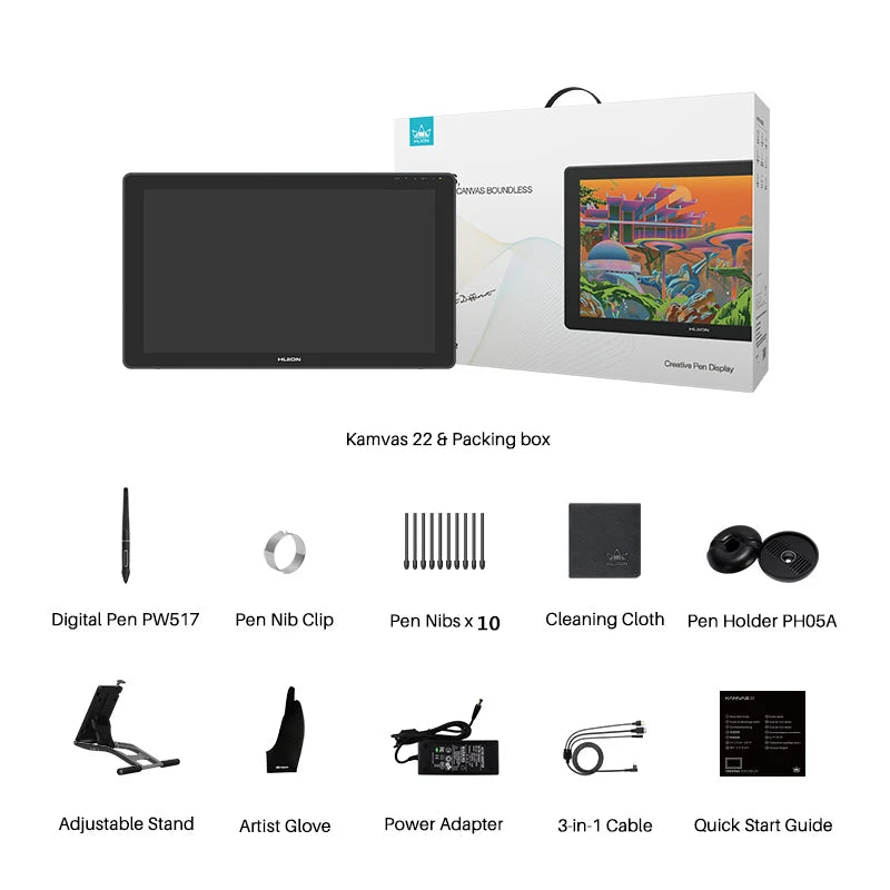 HUION Kamvas 22 21.5-Inch Pen Display Monitor with 120% sRGB Support