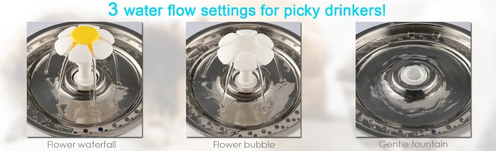 Automatic Cat Water Fountain 2.4L with LED Window