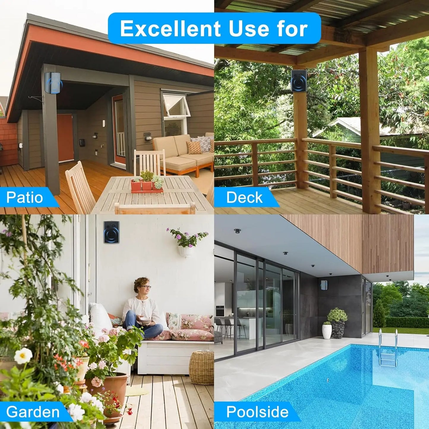 Herdio 800W 6.5in Outdoor Waterproof Wall Mount Speakers 4 Pack


A