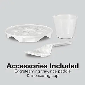 Digital Programmable Rice Cooker & Food Steamer with Egg Tray 6 Cups Cooked