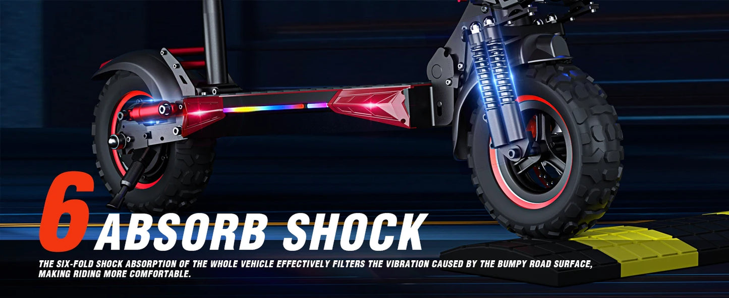 EScooter J11MAX Foldable Waterproof Adult Electric Scooter 11 Inch Off Road Tires 48V 1200W 18Ah