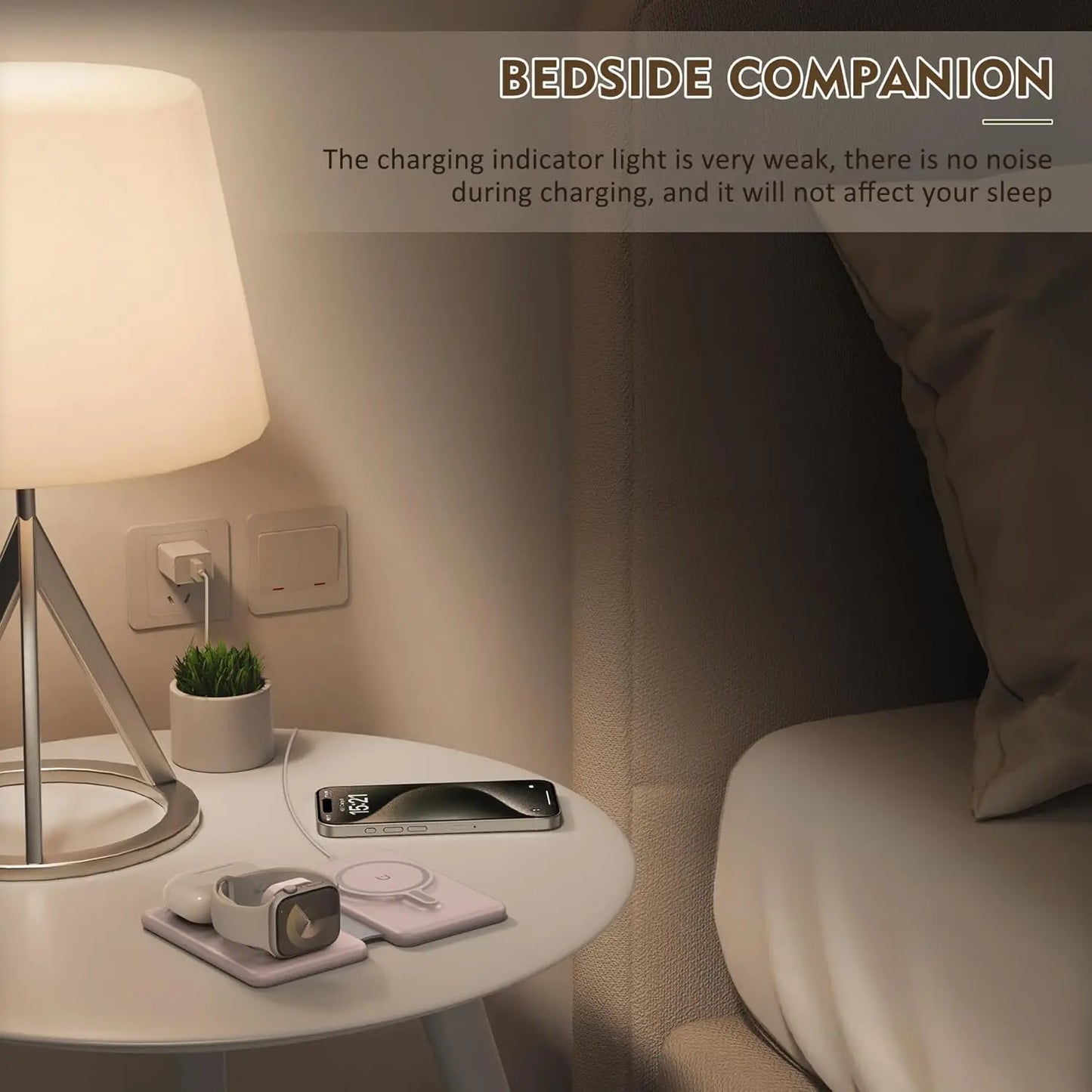 3-in-1 Wireless Charger Travel Charging Station for Multiple Devices Portable Foldable Magnetic Pad