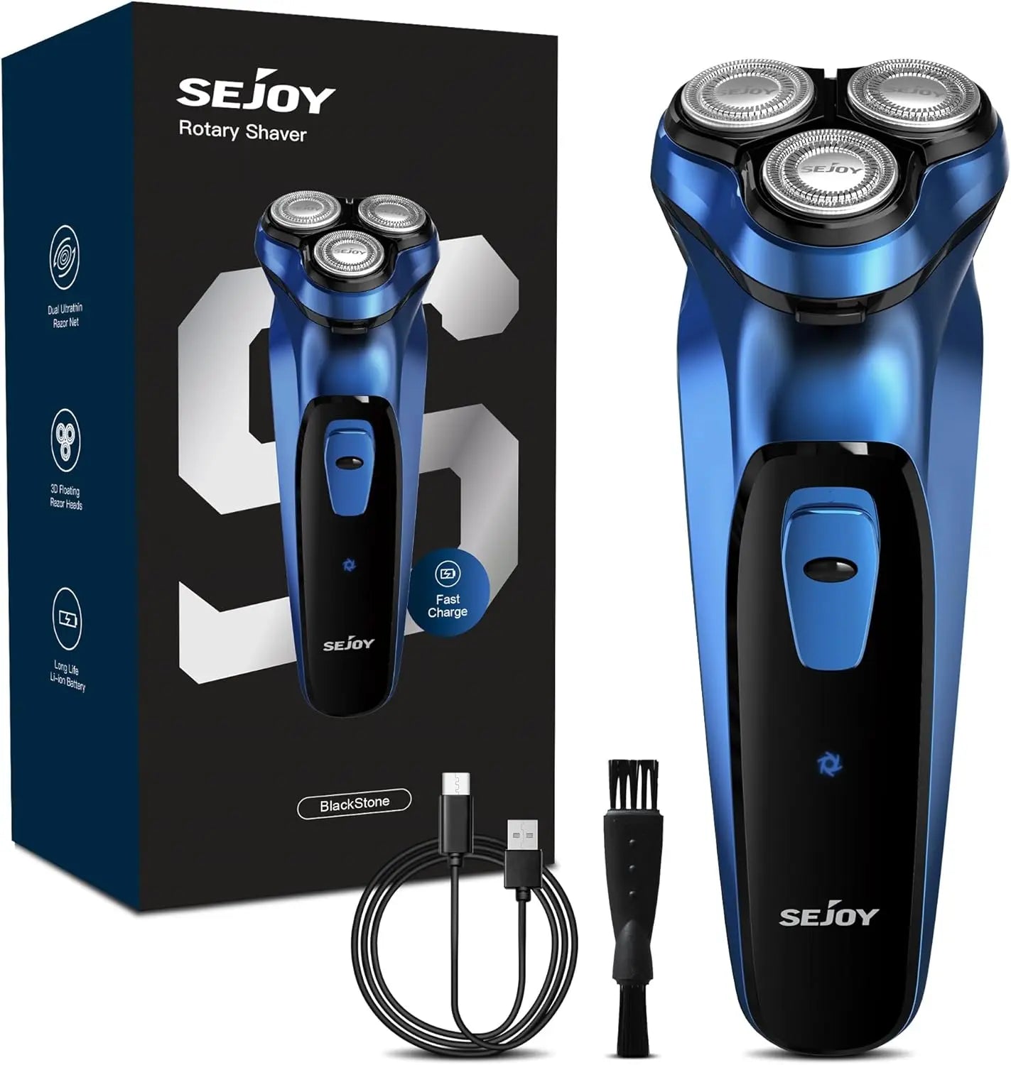 Sejoy Electric Razor for Men Rechargeable Electric Shavers Rotary Portable Travel Razor Idea Gift Beard Trimmer
