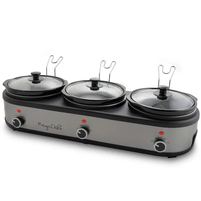 MegaChef 2.5QT Triple Slow Cooker and Buffet Server