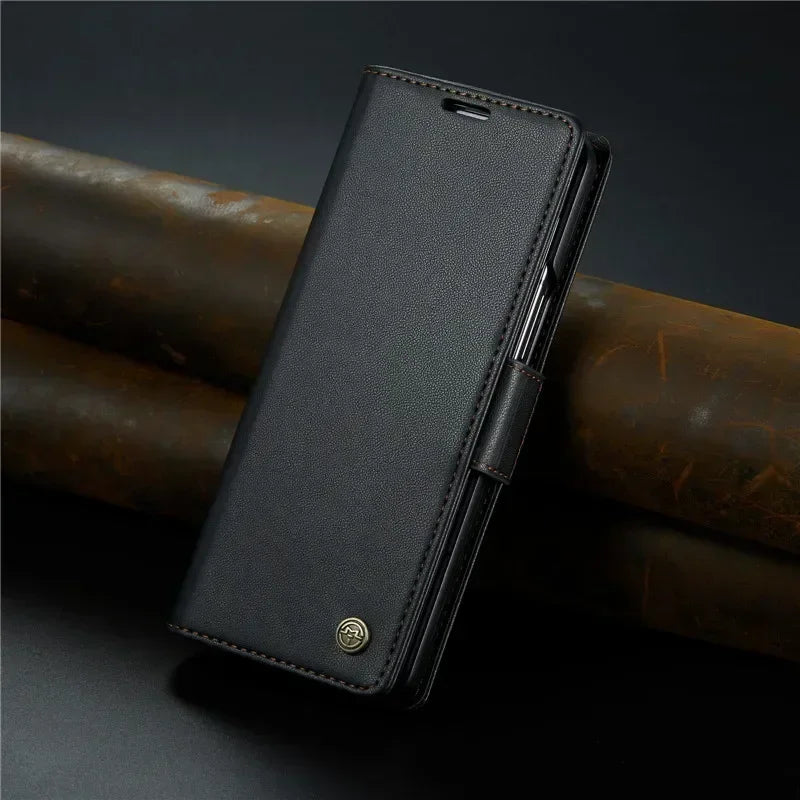 EUCAGR Luxury Magnetic Wallet Leather Case For Samsung Galaxy Z Fold 6 5 Shockproof Card Holder Pocket Cover For Galaxy Z Fold6