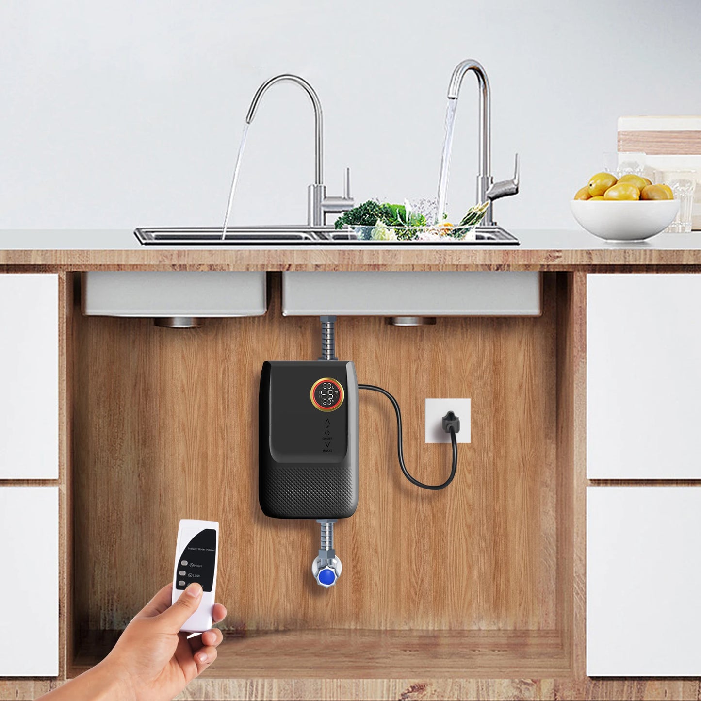 Wall Mount Instant Electric Water Heater LED Remote Touch