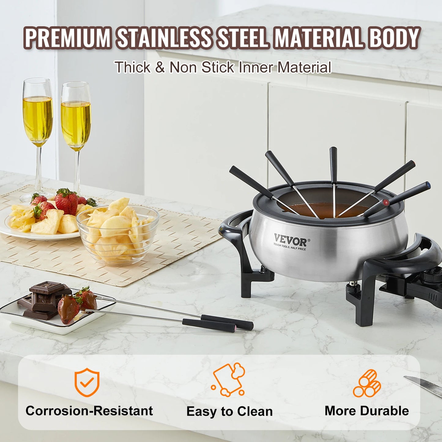 SucceBuy  1000W Electric Fondue Pot 3Qt