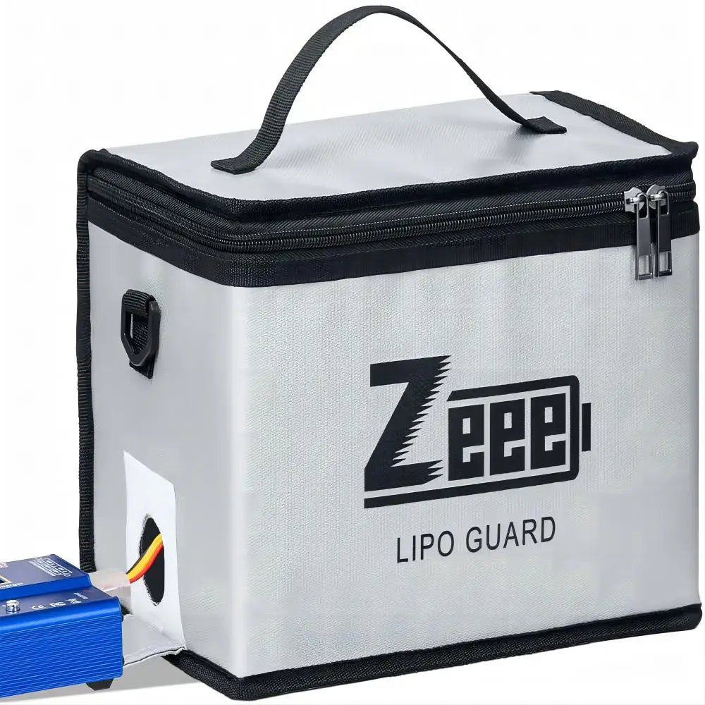 Zeee Lipo Safe Bag Fireproof Storage Pouch for Battery Charging with Adjustable 10-Cell Capacity