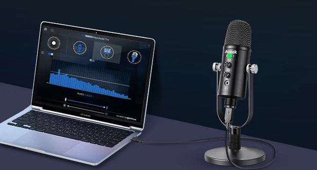 Mercase USB Condenser Microphone with Mute and Plug and Play