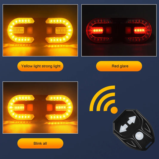 LED Bicycle Lamp Rear Signal LED Lamp Wireless USB Rechargeable MTB