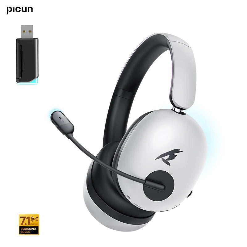 Picun UG-10A Wireless Gaming Headset 2.4G Bluetooth 6.0 Wired 56dB Mic 40mm Drivers Over Ear