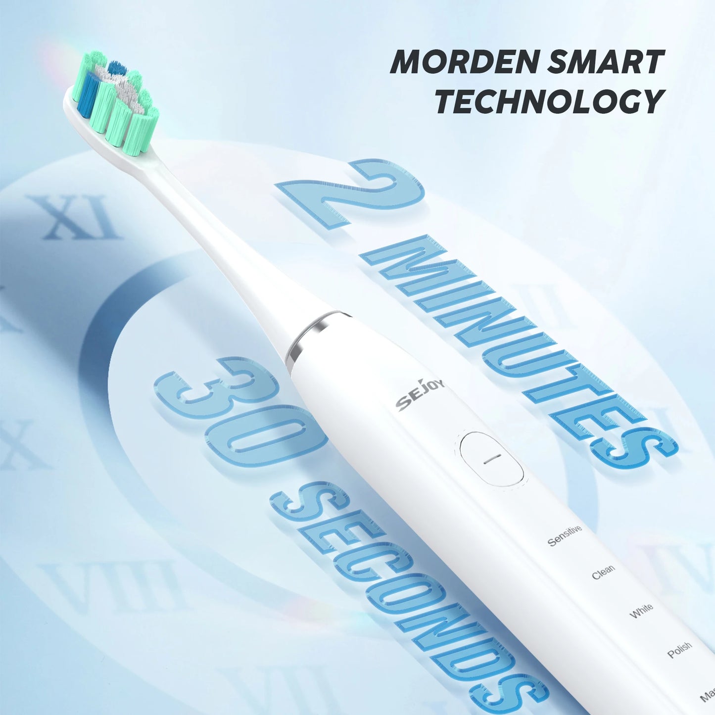 Smart Rechargeable Electric Toothbrush with 12 Heads 5 Modes