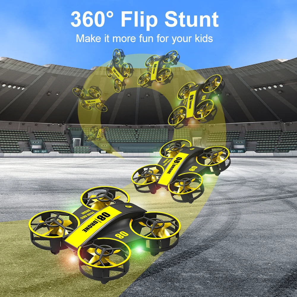 Mini Drone for Kids Beginners with Lights 3D Flip 3 Batteries Indoor RC