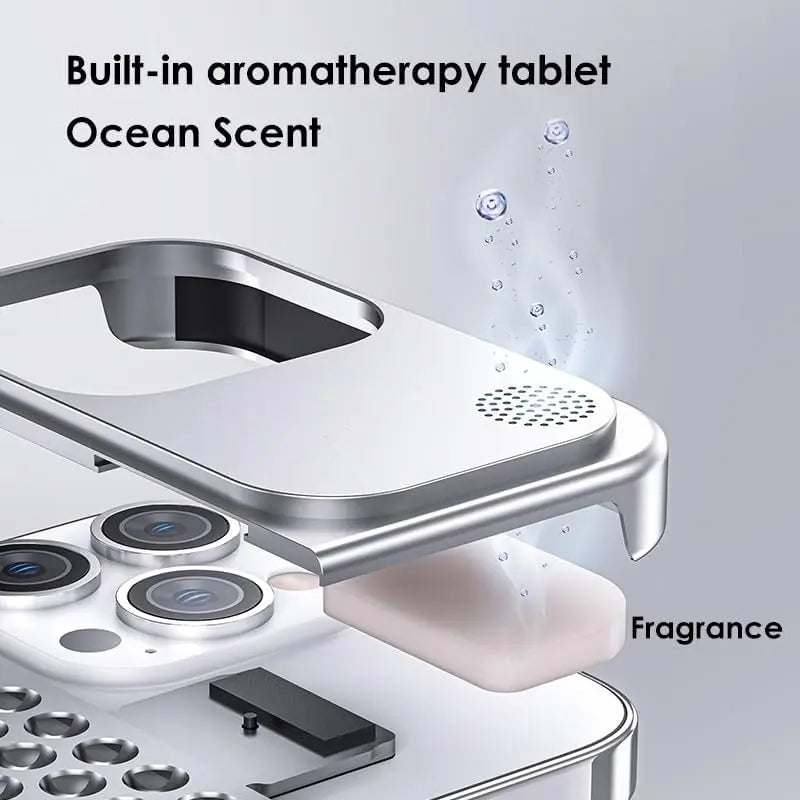 Aluminum Cooling Metal Case for iPhone with Aromatherapy and Shockproof Design