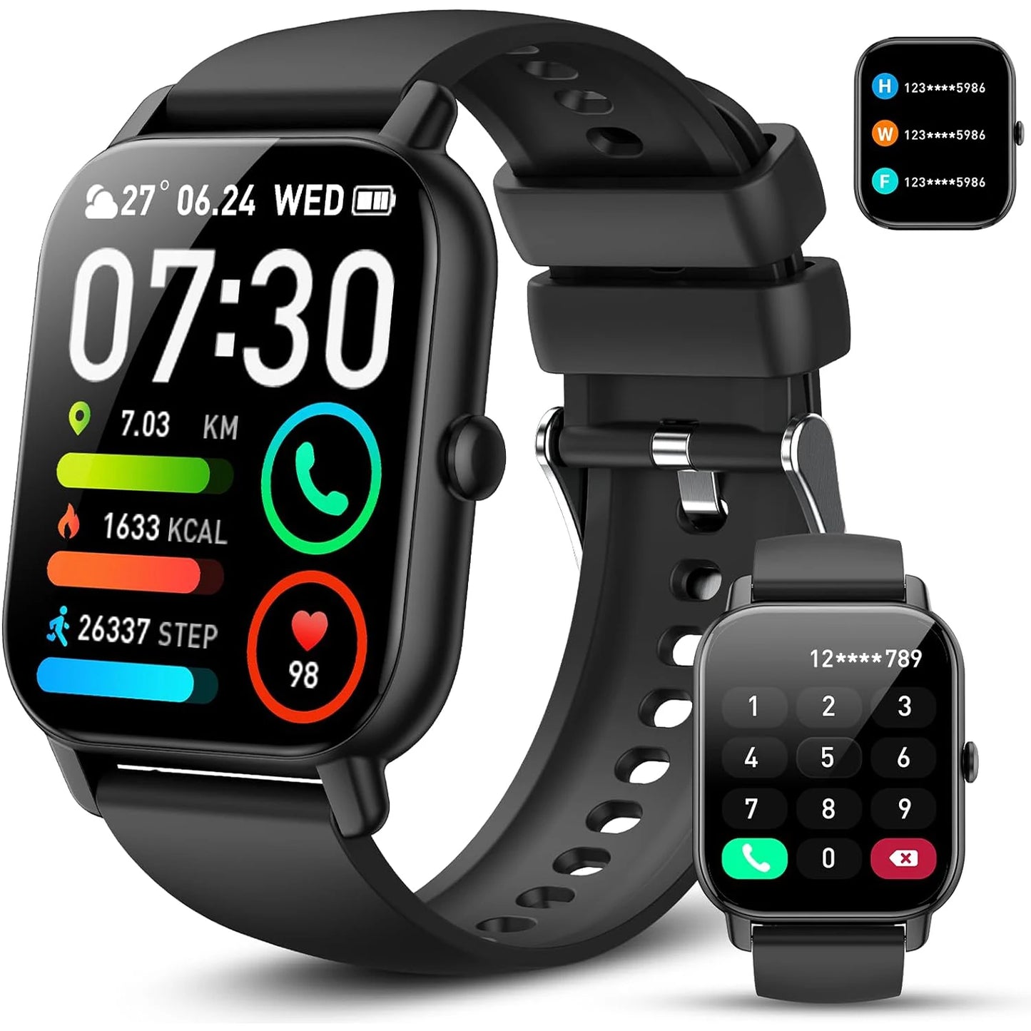 AI Voice Smart Watch 1.85 Inch HD Touch Fitness Tracker Wireless Call IP68 Waterproof