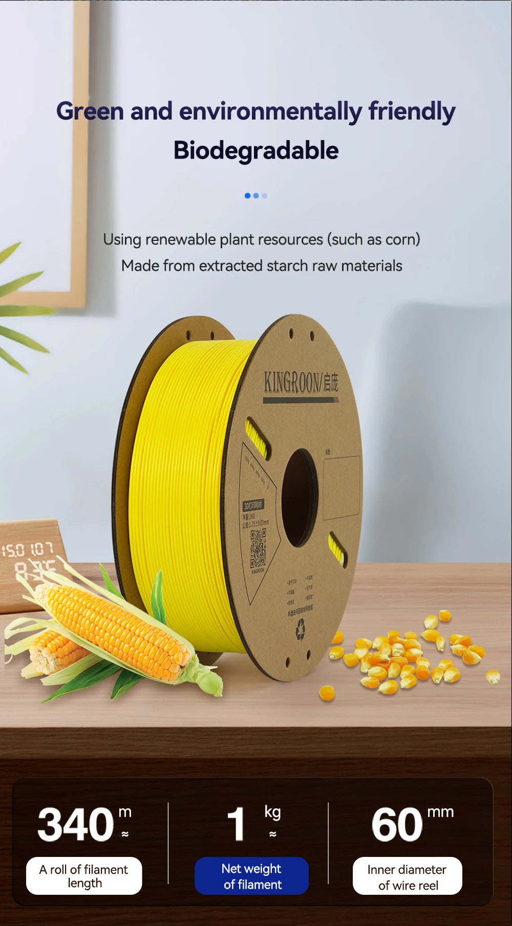 KEEPANG PLA Filament 1.75mm No Bubble 3D Printer Filament 5/10 Rolls