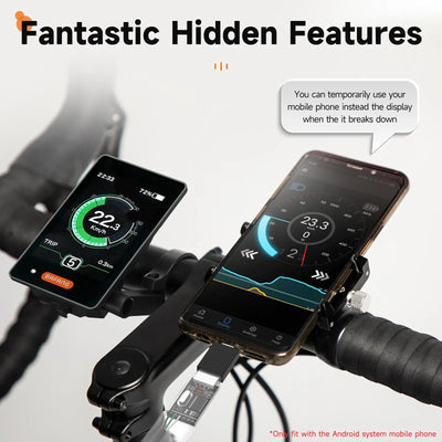 USB programming cable OTG adapter for Bafang mid-motor drive kit on bicycle.