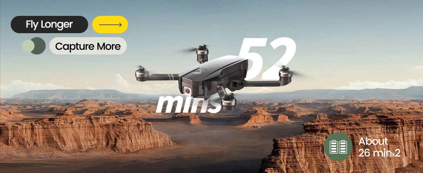 HolyStone HS720 GPS Drone 4K UHD 52min Foldable Brushless Auto Return Follow Me C0