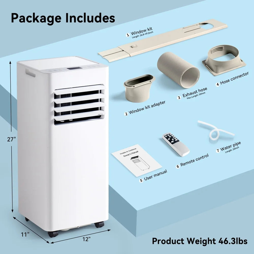 10000 BTU Smart Portable Air Conditioner with WiFi and Dehumidifier