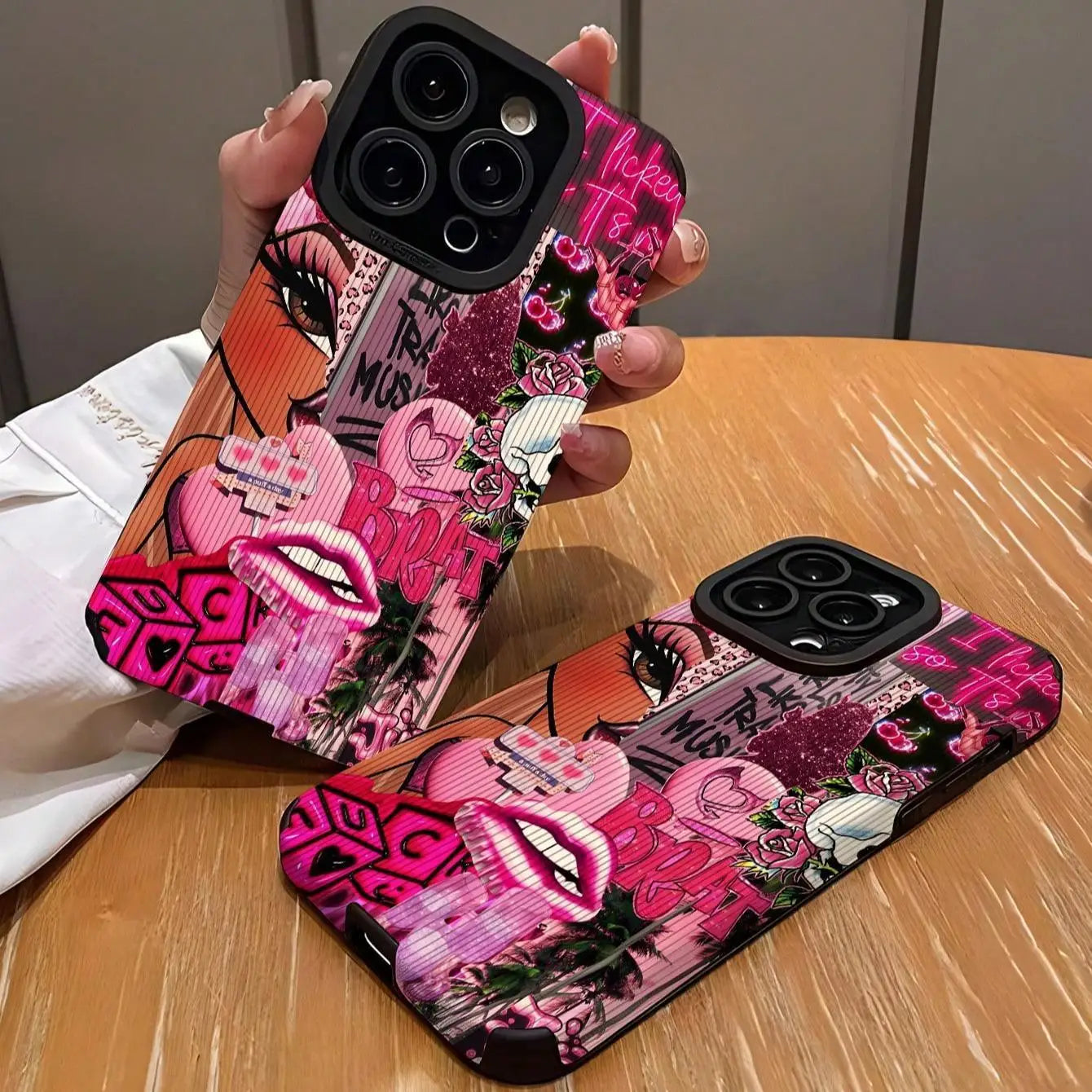 Fashion Graffiti Shockproof Phone Case for iPhone 16 Pro Max to X/XS.