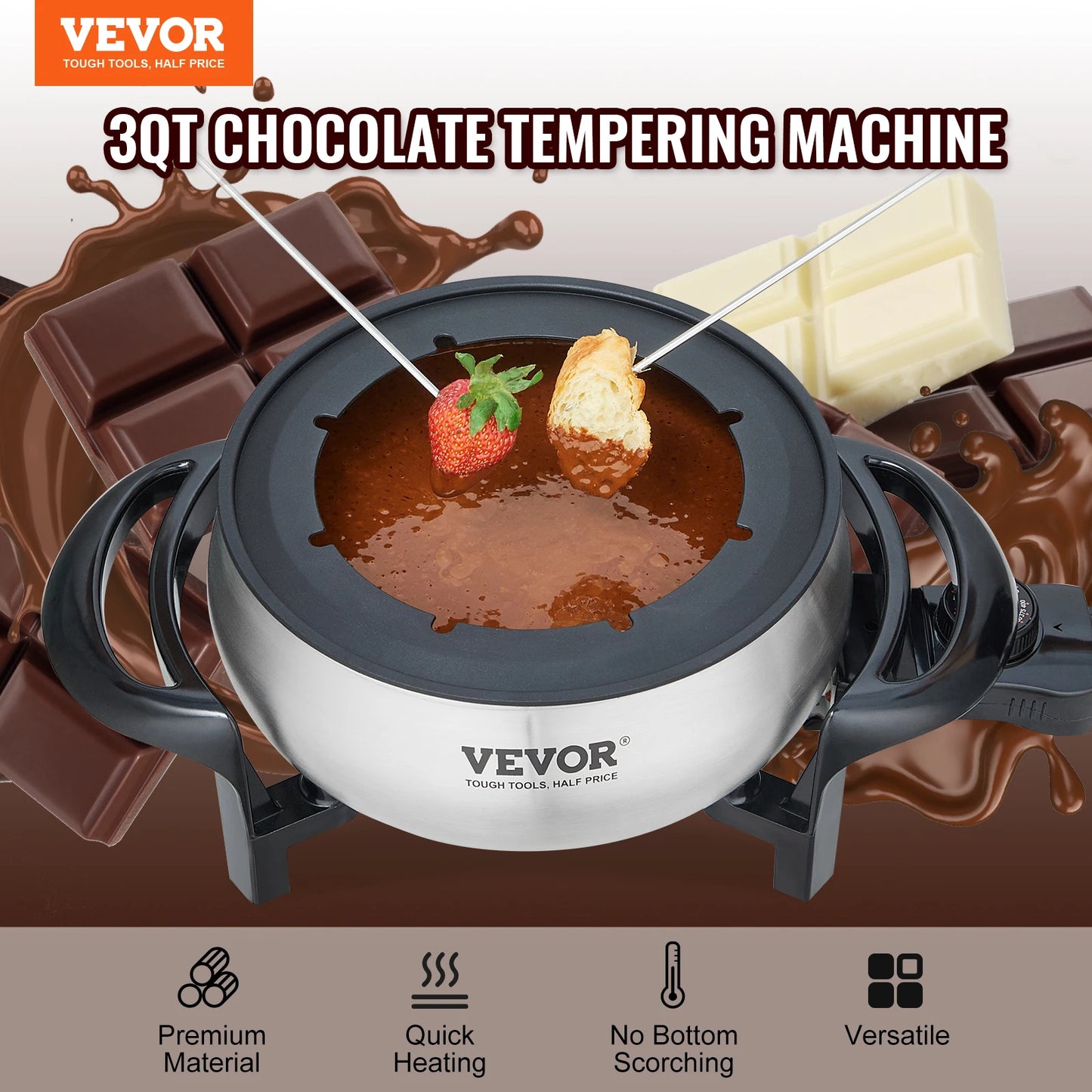 SucceBuy  1000W Electric Fondue Pot 3Qt