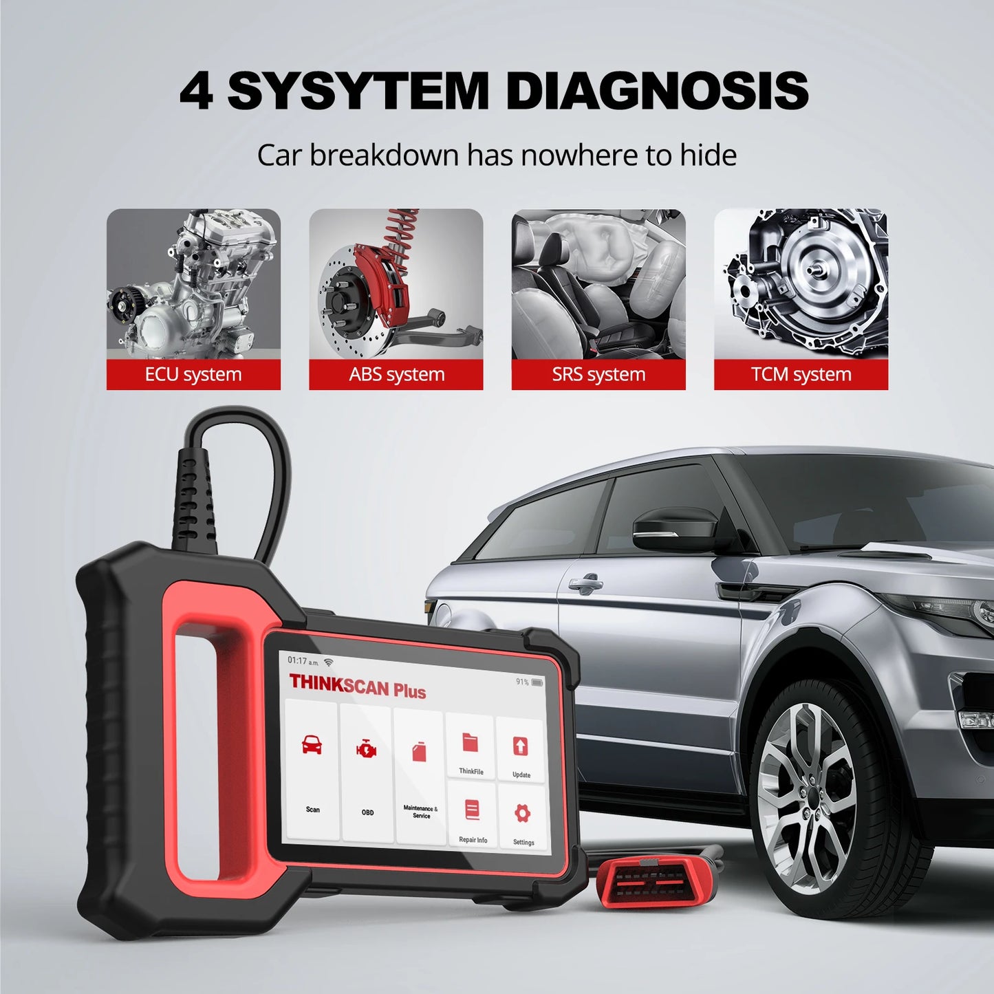THINKCAR Thinkscan Plus S5 OBD2 Scanner ABS SRS ECM TCM Car Diagnostic Tool
