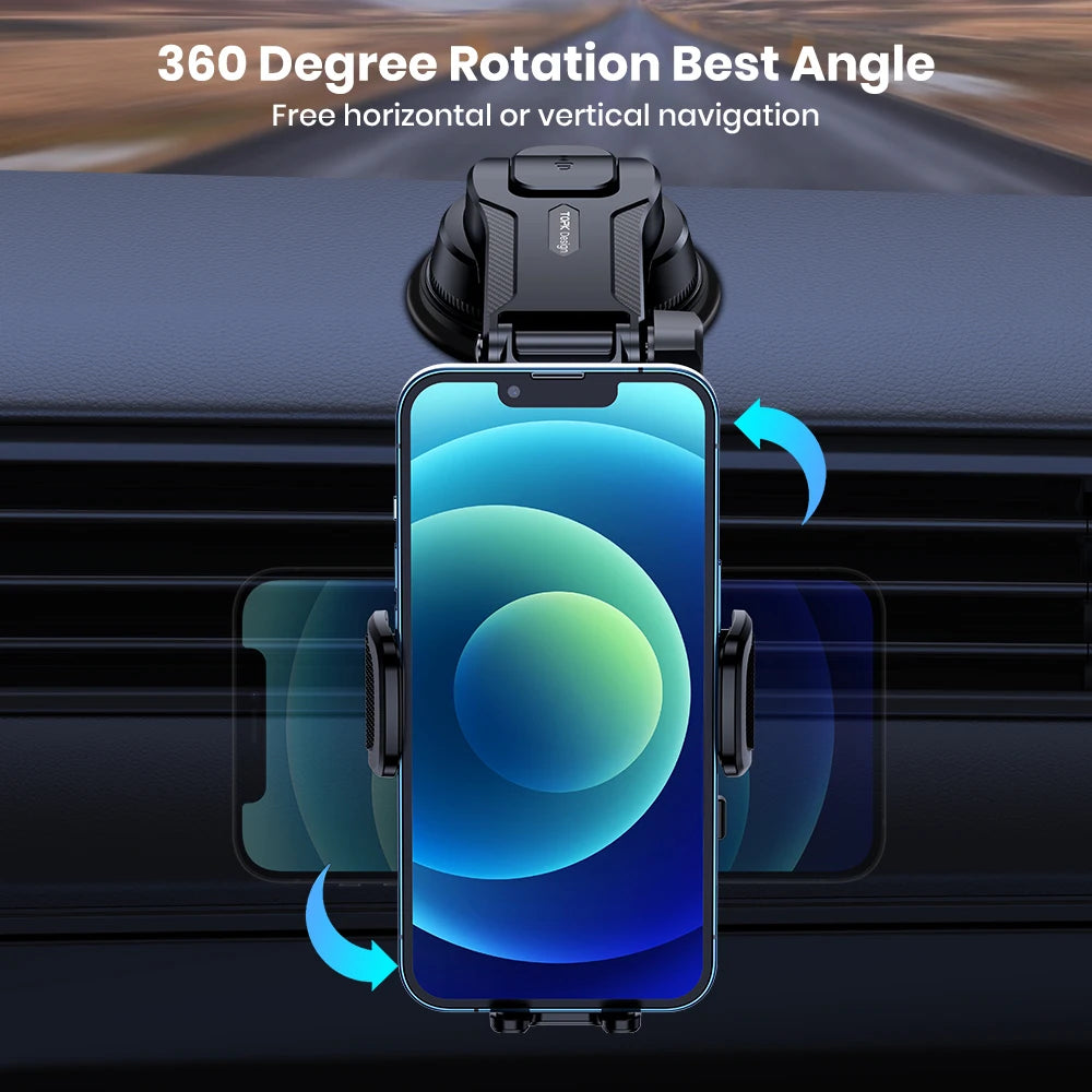 TOPK Universal Car Phone Holder Dashboard Mount 360° Rotatable Anti Slip