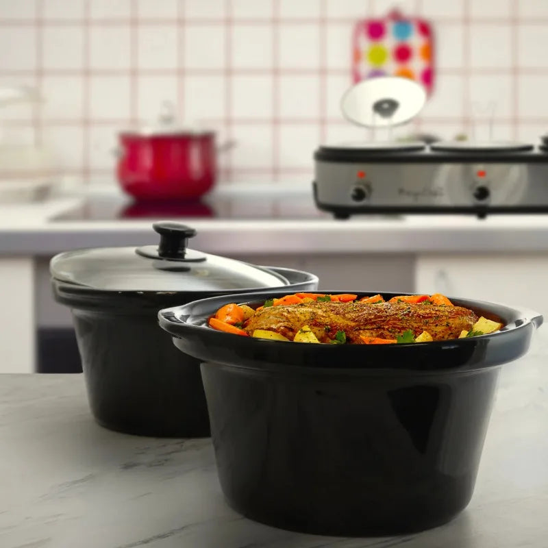MegaChef 2.5QT Triple Slow Cooker and Buffet Server