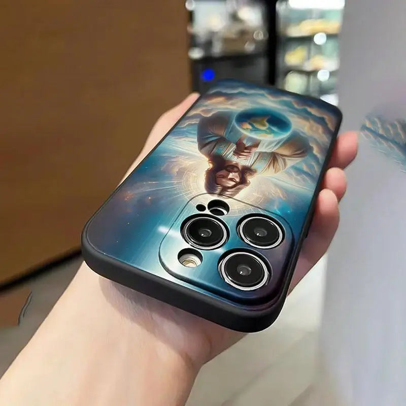 Jesus pattern anti-drop phone case for iPhone 16 Pro Max to 11.