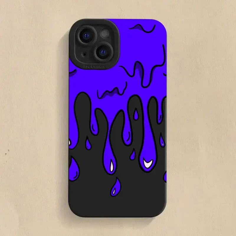 Shockproof silicone phone case for iPhone with graffiti art design.